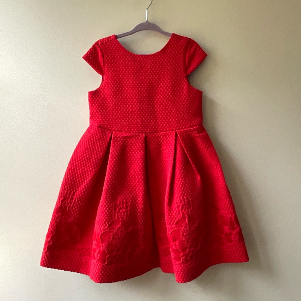 Janie & Jack Red Textured Dress